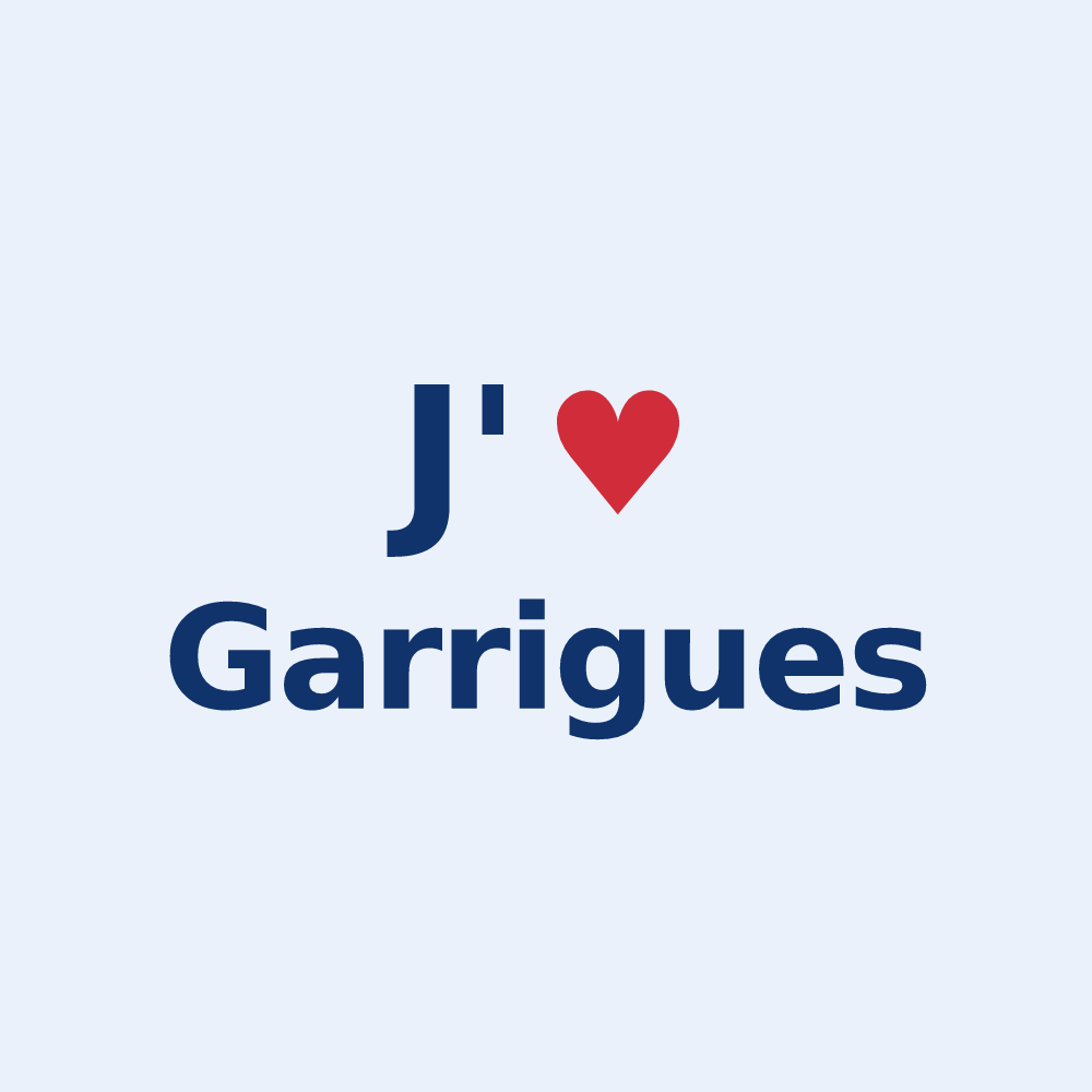 Sticker personnalisé Garrigues — design J'aime Garrigues