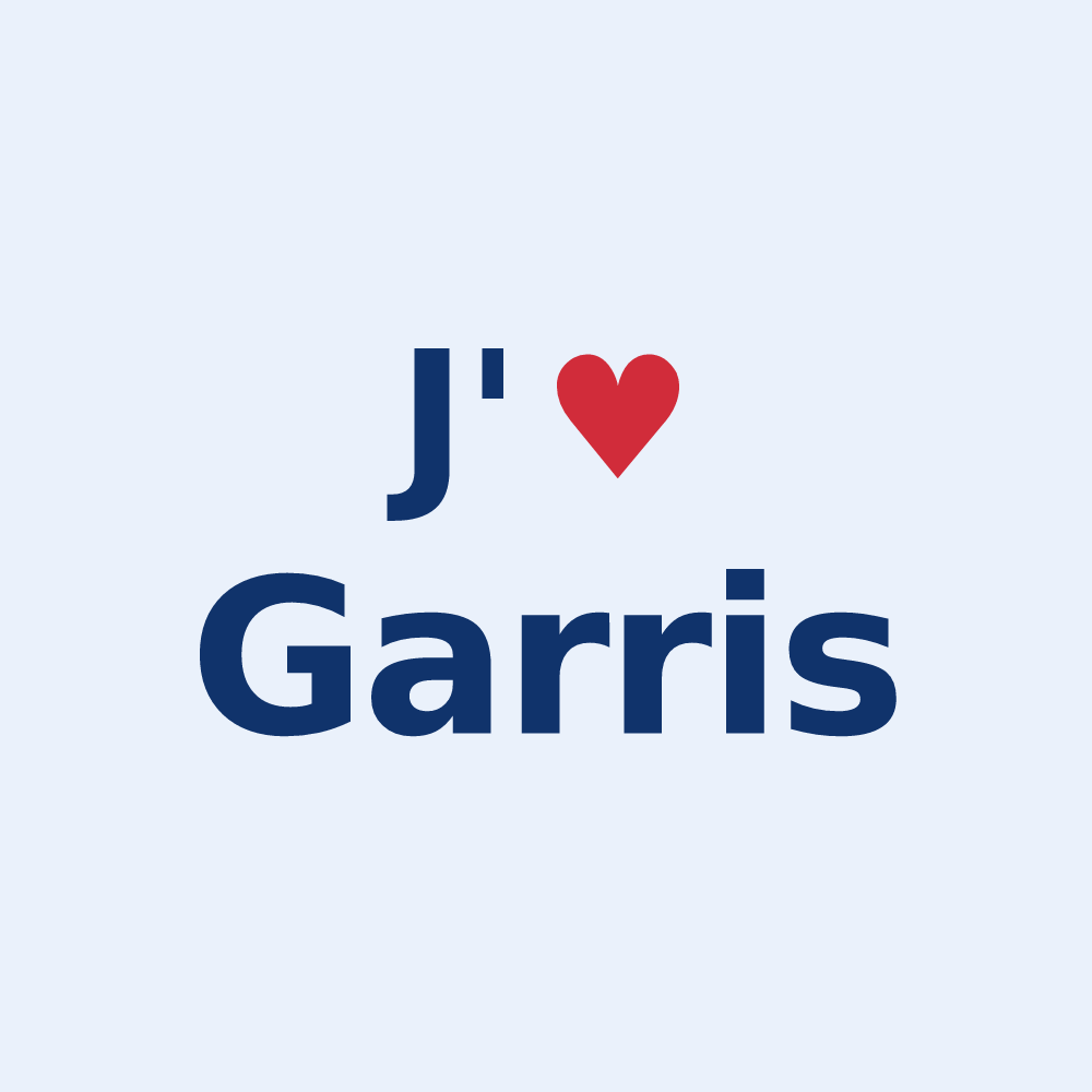 Sticker personnalisé Garris — design « J'aime Garris » imprimé sur le sticker