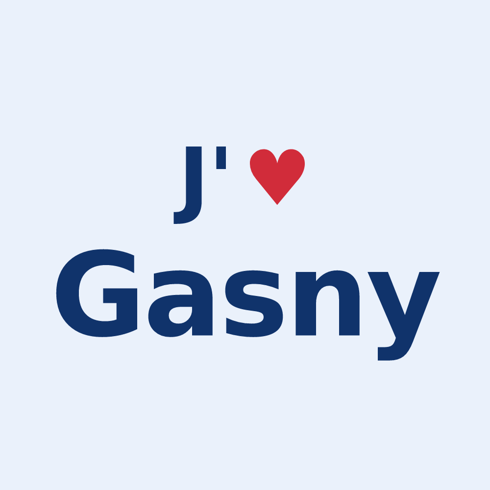 Sticker personnalisé Gasny — design J'aime Gasny