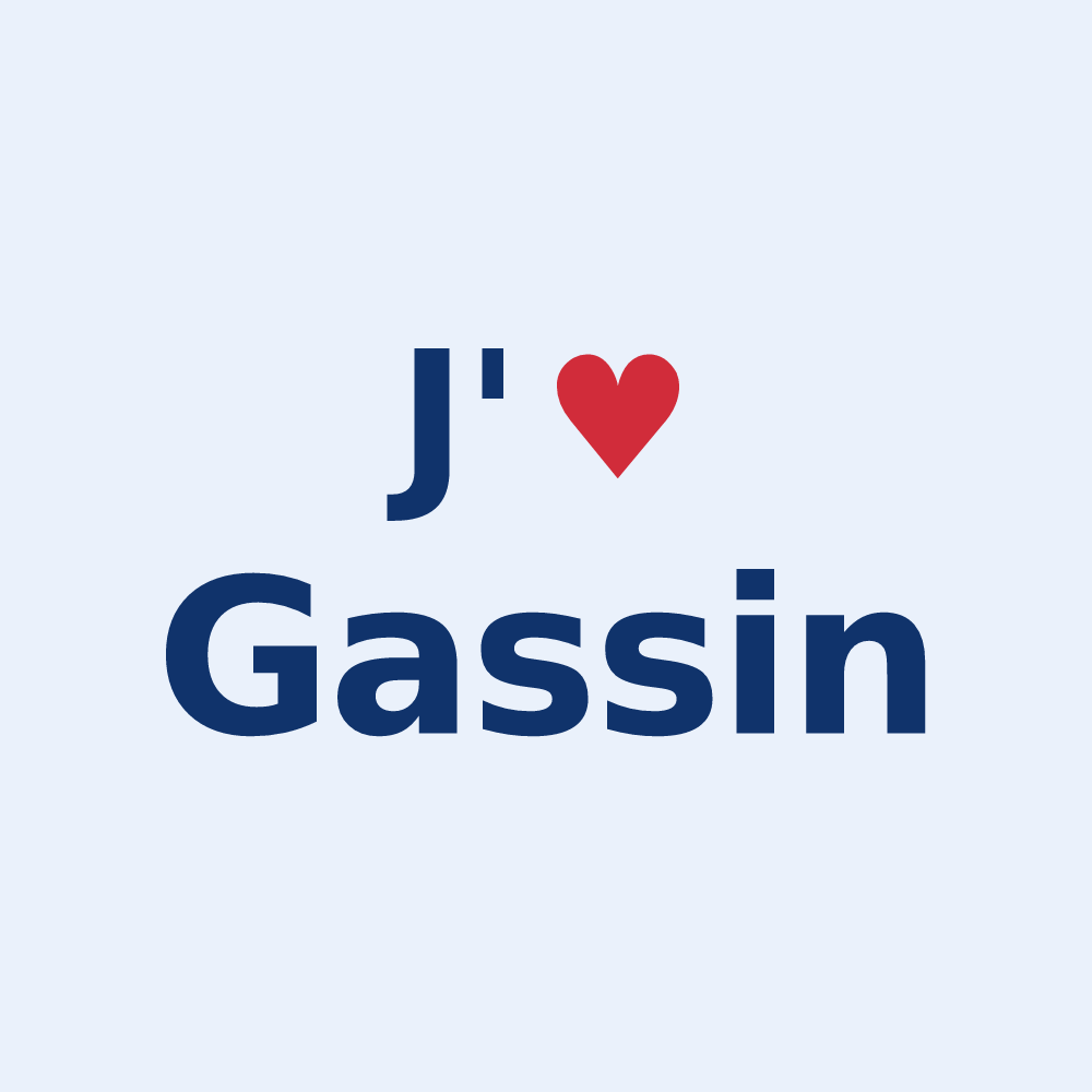 Sticker personnalisé Gassin — design J'aime Gassin