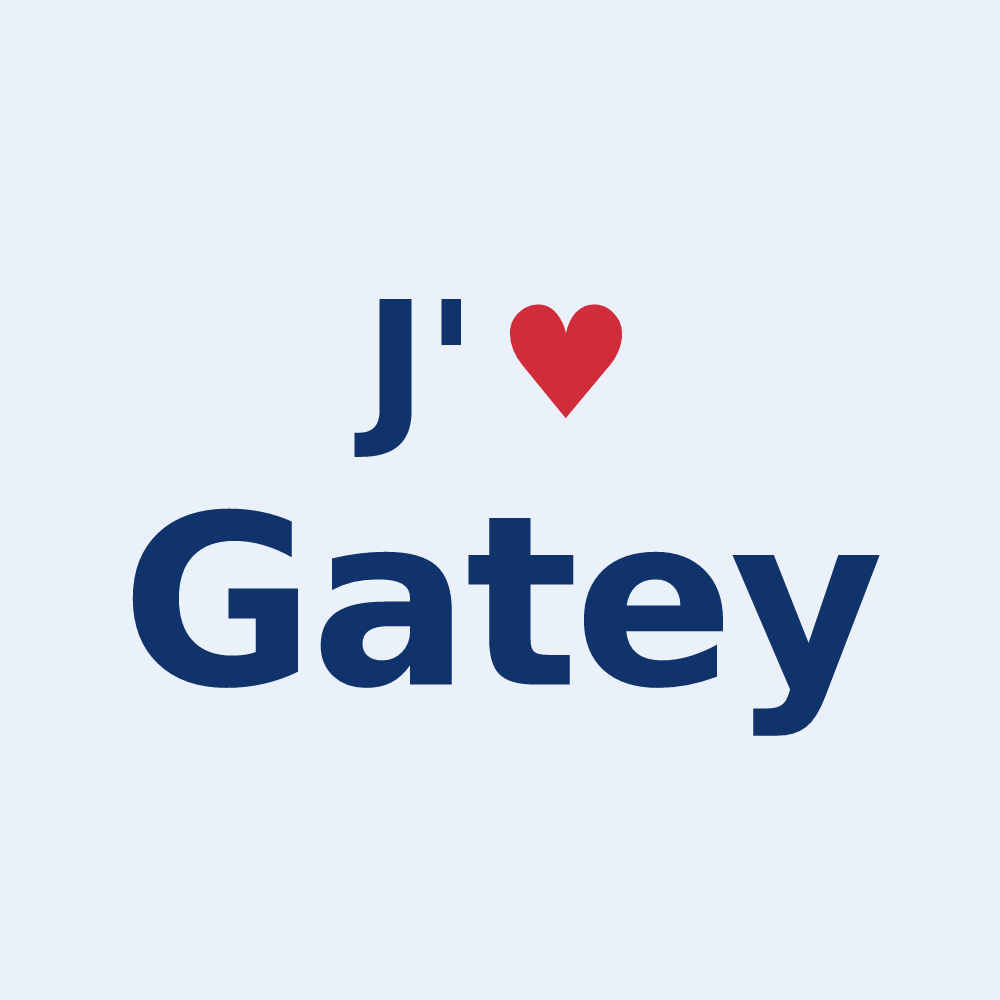 Sticker personnalisé Gatey — design J'aime Gatey