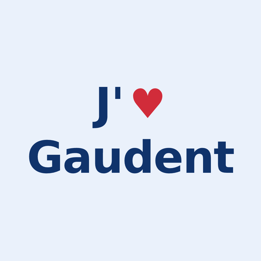 Sticker personnalisé Gaudent — design J'aime Gaudent