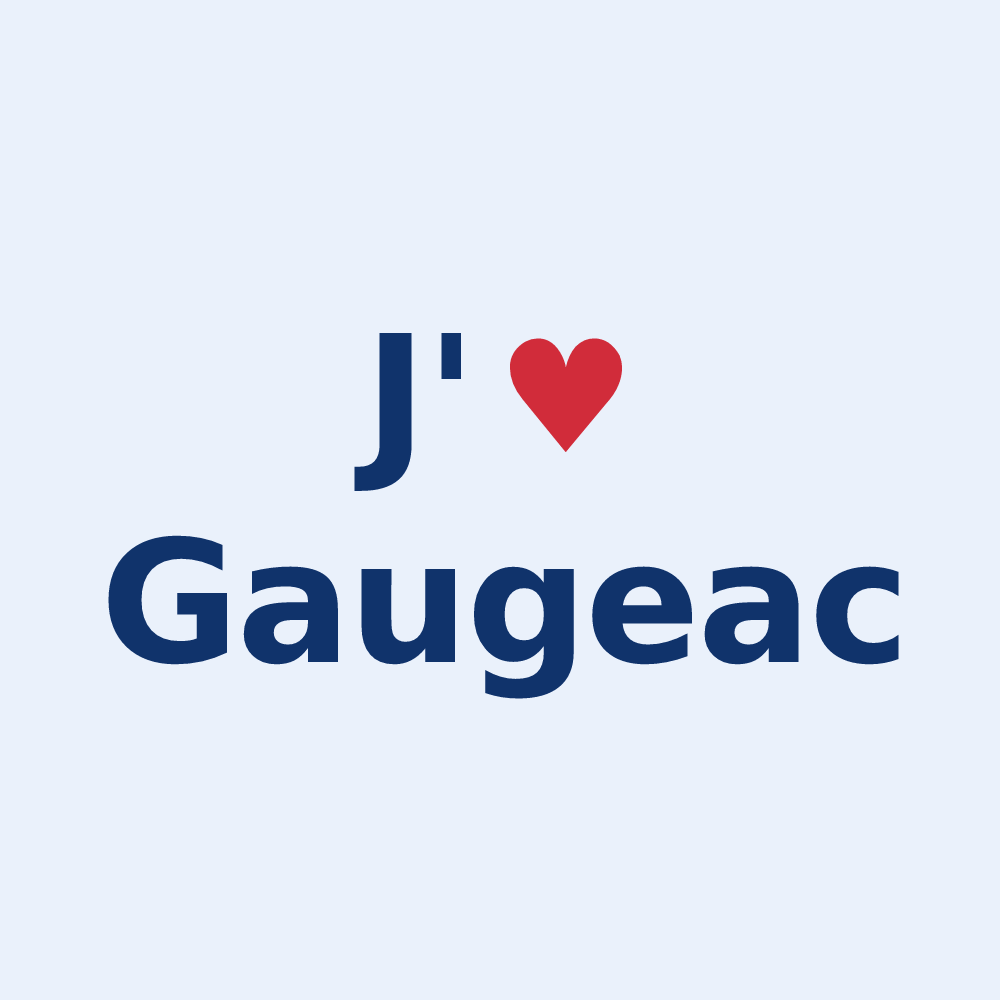 Sticker personnalisé Gaugeac — design J'aime Gaugeac