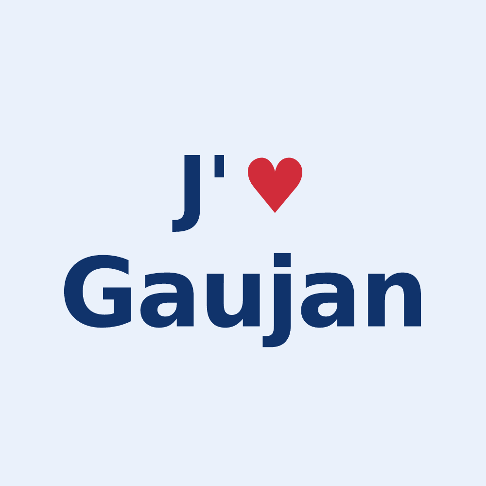 Sticker personnalisé Gaujan — design J'aime Gaujan
