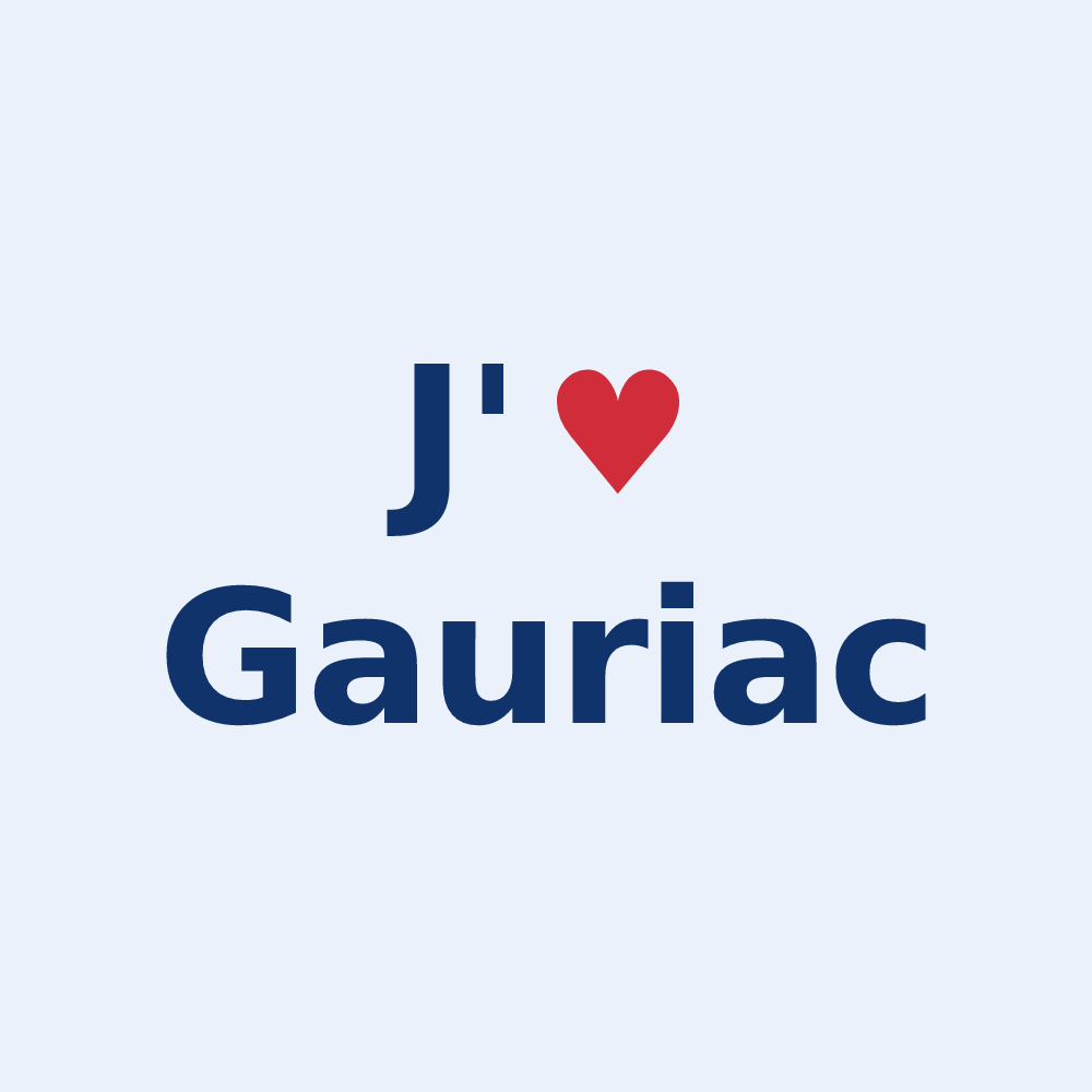 Sticker personnalisé Gauriac — design J'aime Gauriac