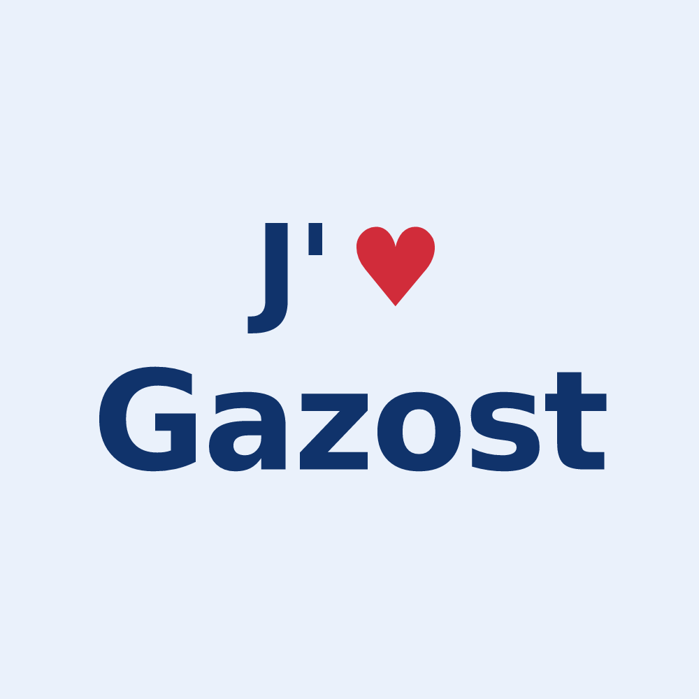 Sticker personnalisé Gazost — design « J'aime Gazost » imprimé sur le sticker