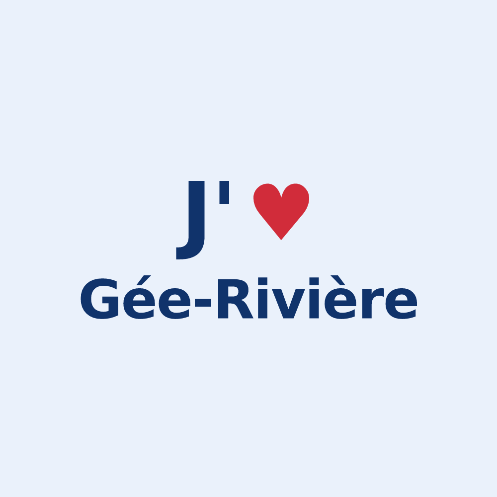 Sticker personnalisé Gée-Rivière — design J'aime Gée-Rivière