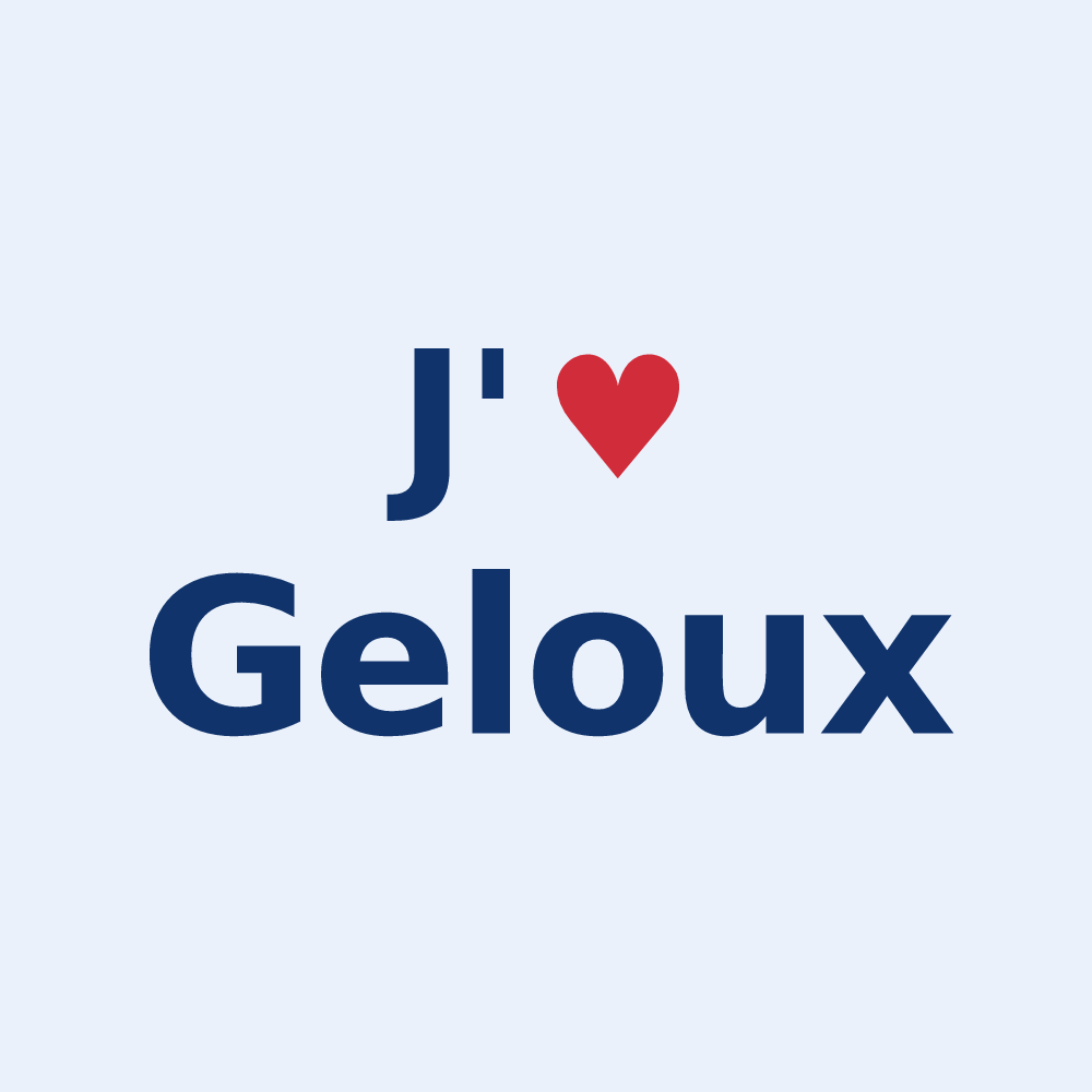 Sticker personnalisé Geloux — design « J'aime Geloux » imprimé sur le sticker