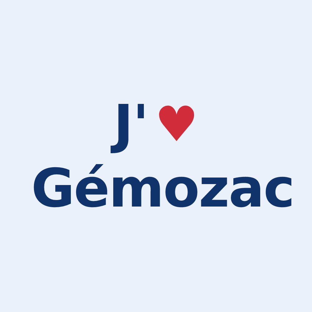 Sticker personnalisé Gémozac — design J'aime Gémozac