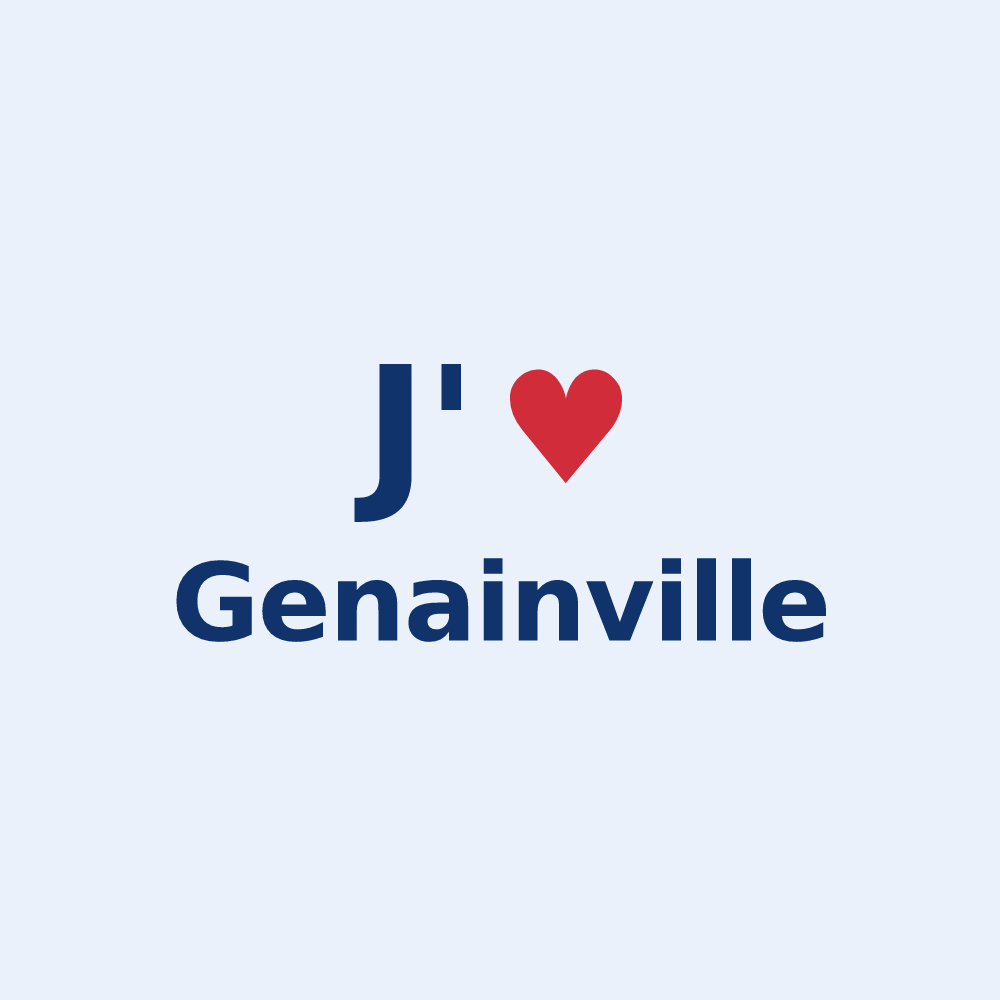 Sticker personnalisé Genainville — design « J'aime Genainville » imprimé sur le sticker
