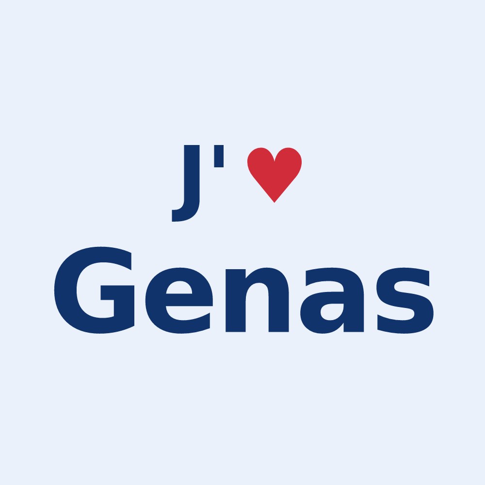 Sticker personnalisé Genas — design J'aime Genas