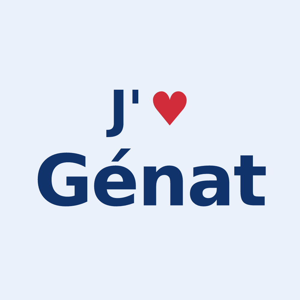 Sticker personnalisé Génat — design J'aime Génat