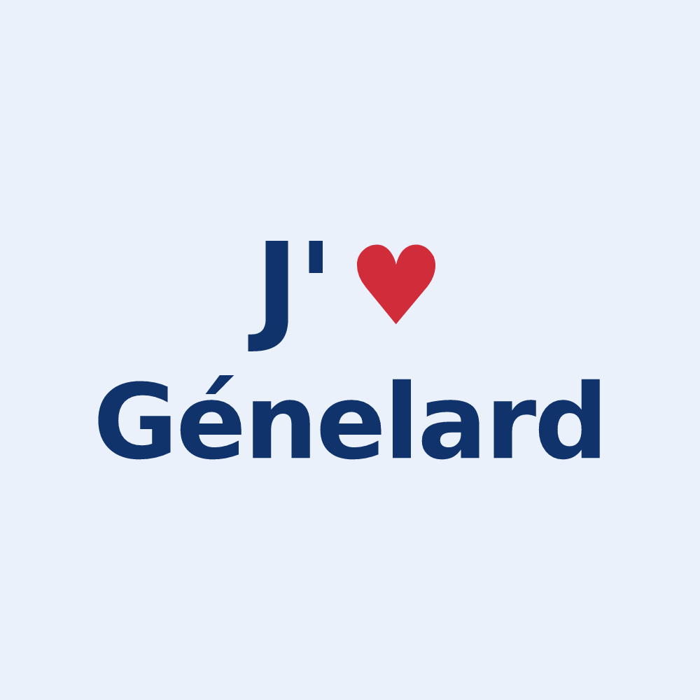 Sticker personnalisé Génelard — design J'aime Génelard