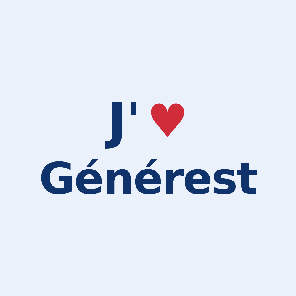 Sticker personnalisé Générest — design J'aime Générest