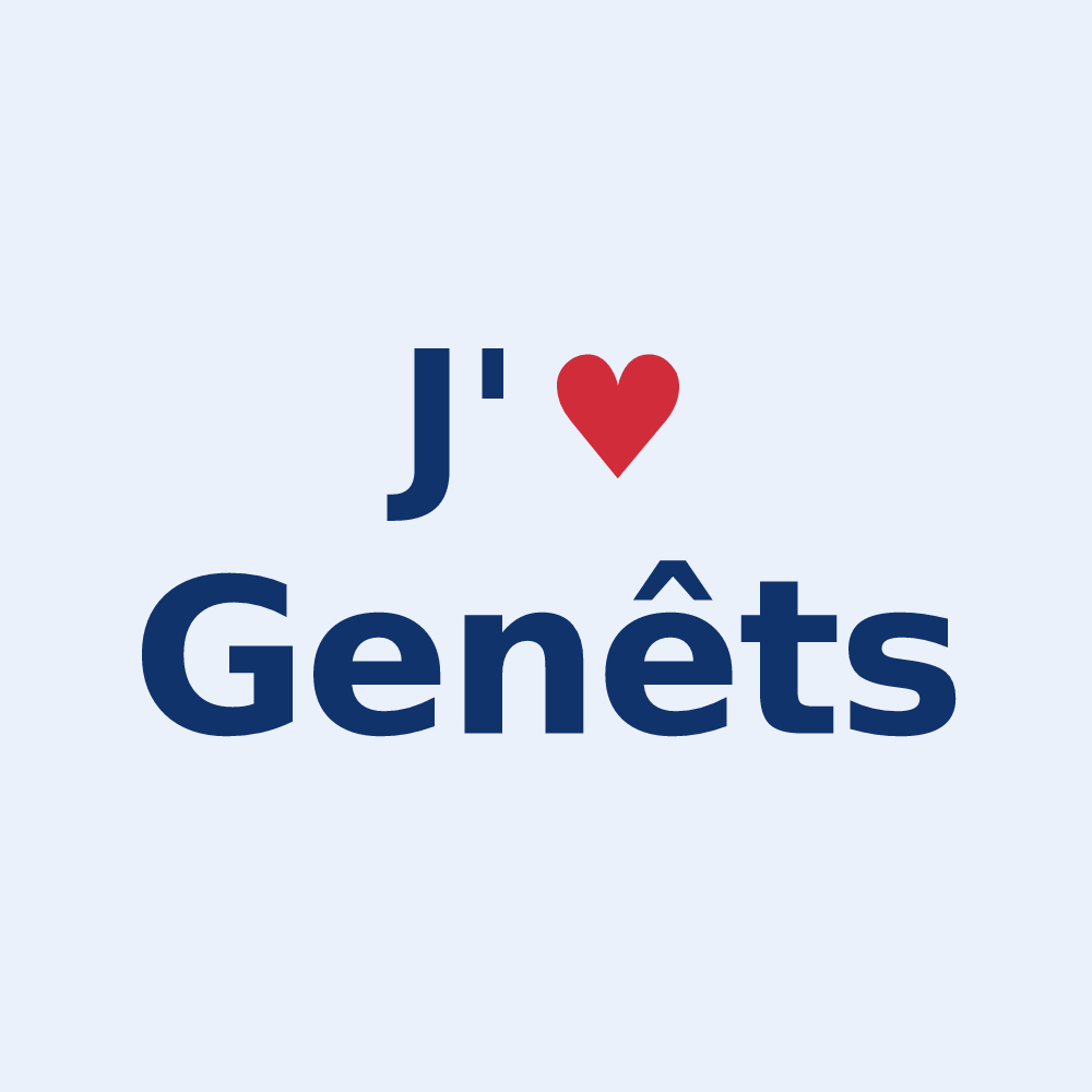 Sticker personnalisé Genêts — design J'aime Genêts