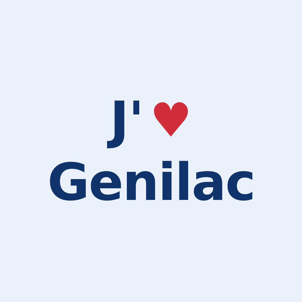 Sticker personnalisé Genilac — design J'aime Genilac