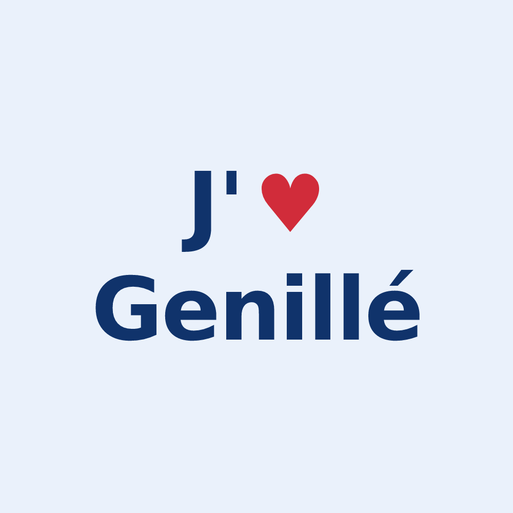 Sticker personnalisé Genillé — design J'aime Genillé