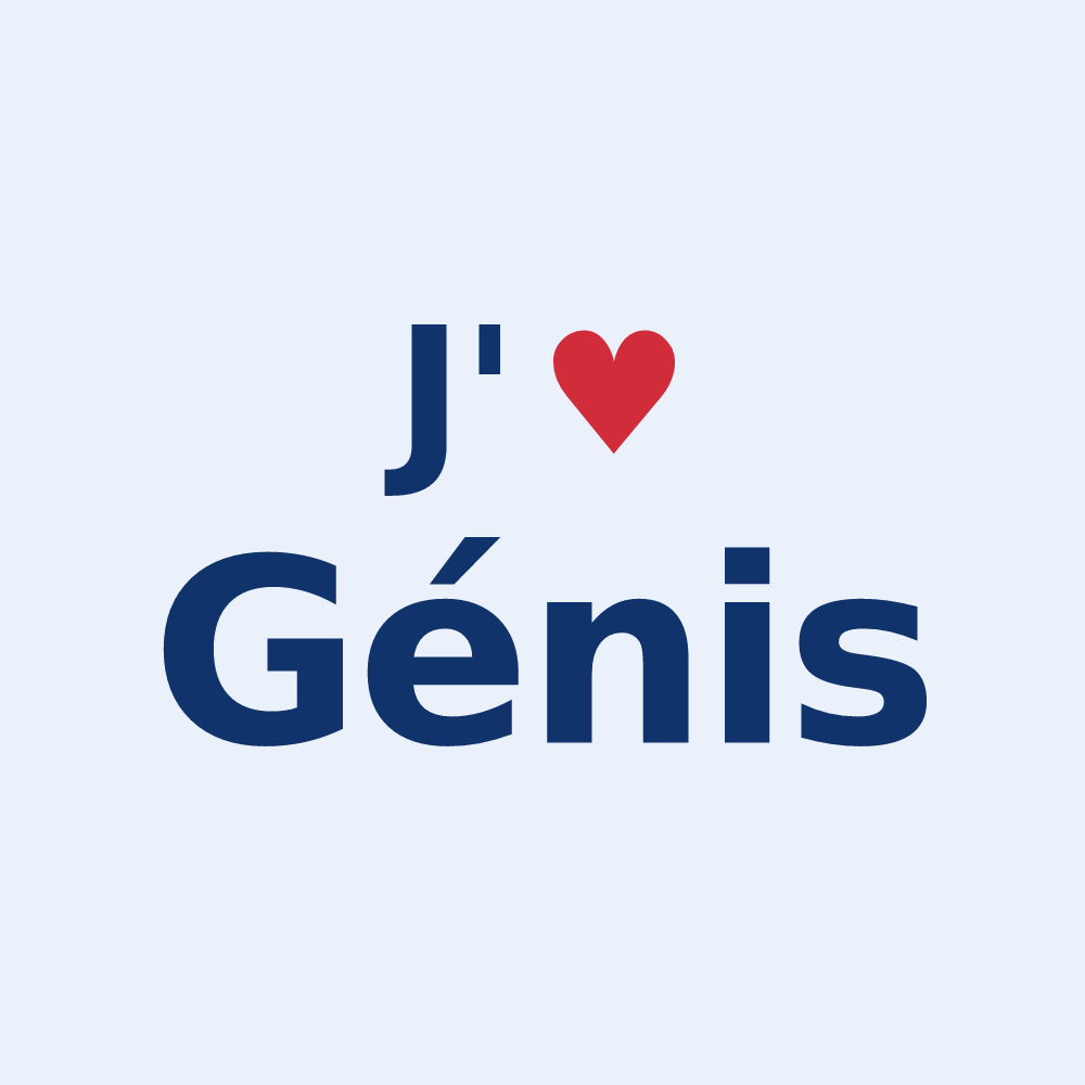 Sticker personnalisé Génis — design J'aime Génis