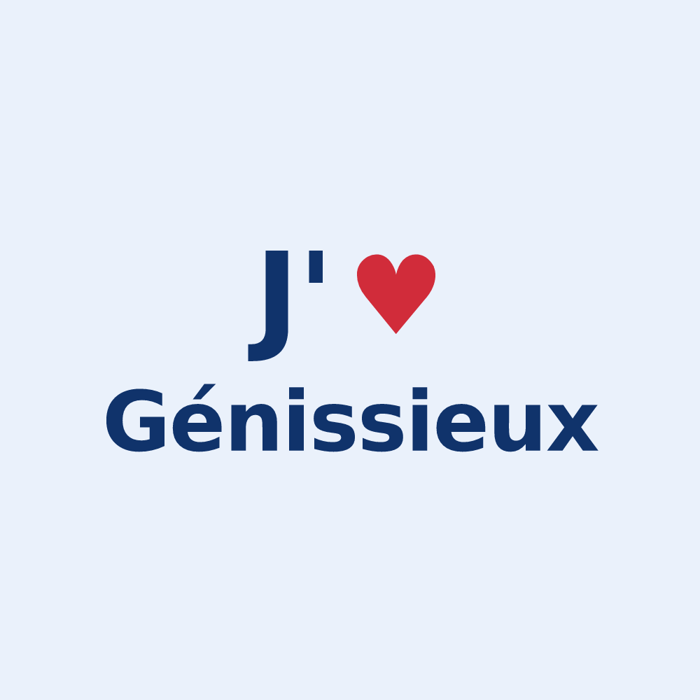 Sticker personnalisé Génissieux — design J'aime Génissieux