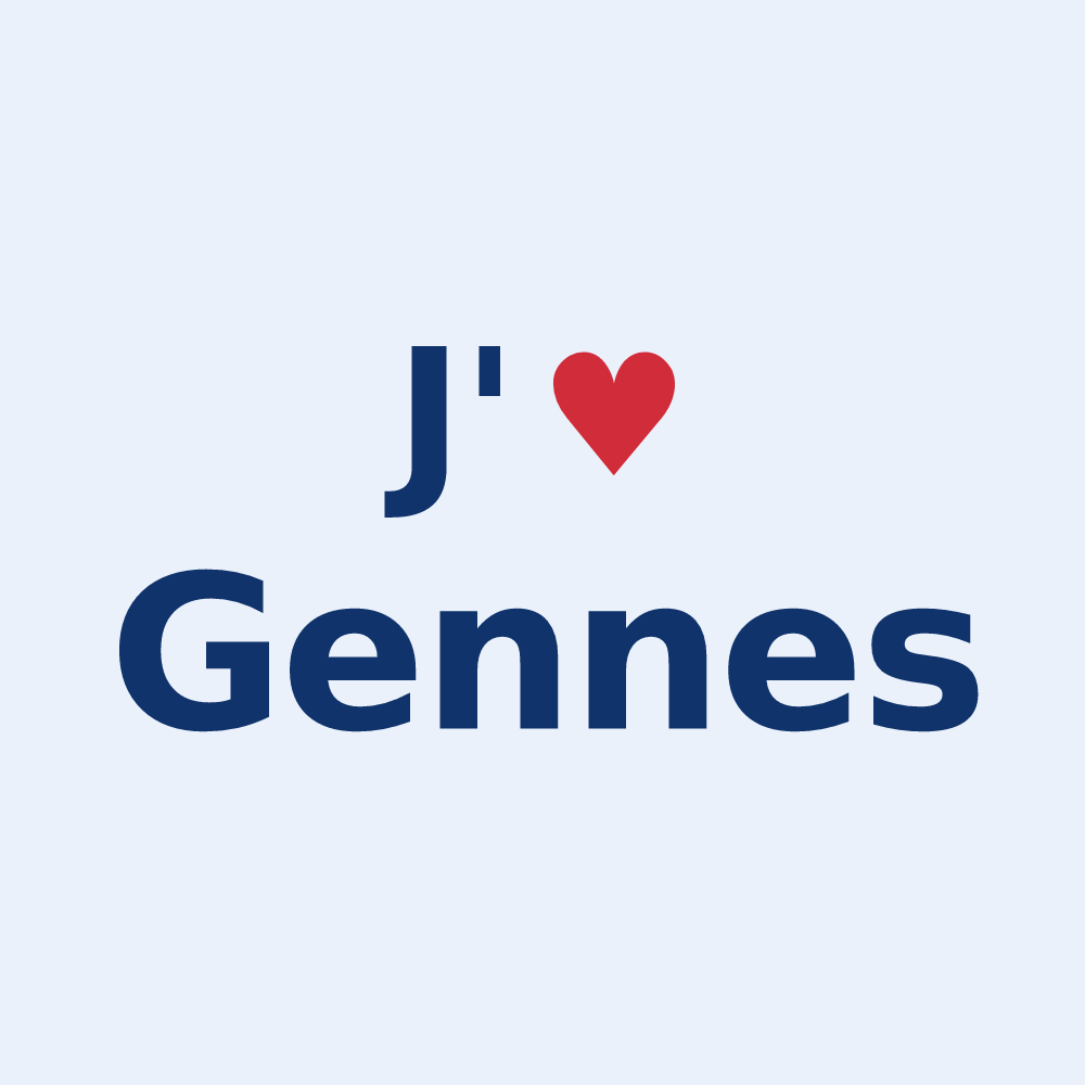 Sticker personnalisé Gennes — design J'aime Gennes