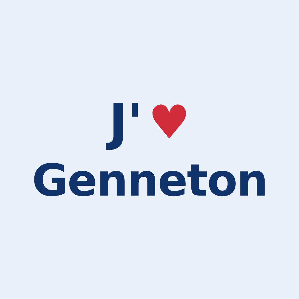 Sticker personnalisé Genneton — design J'aime Genneton