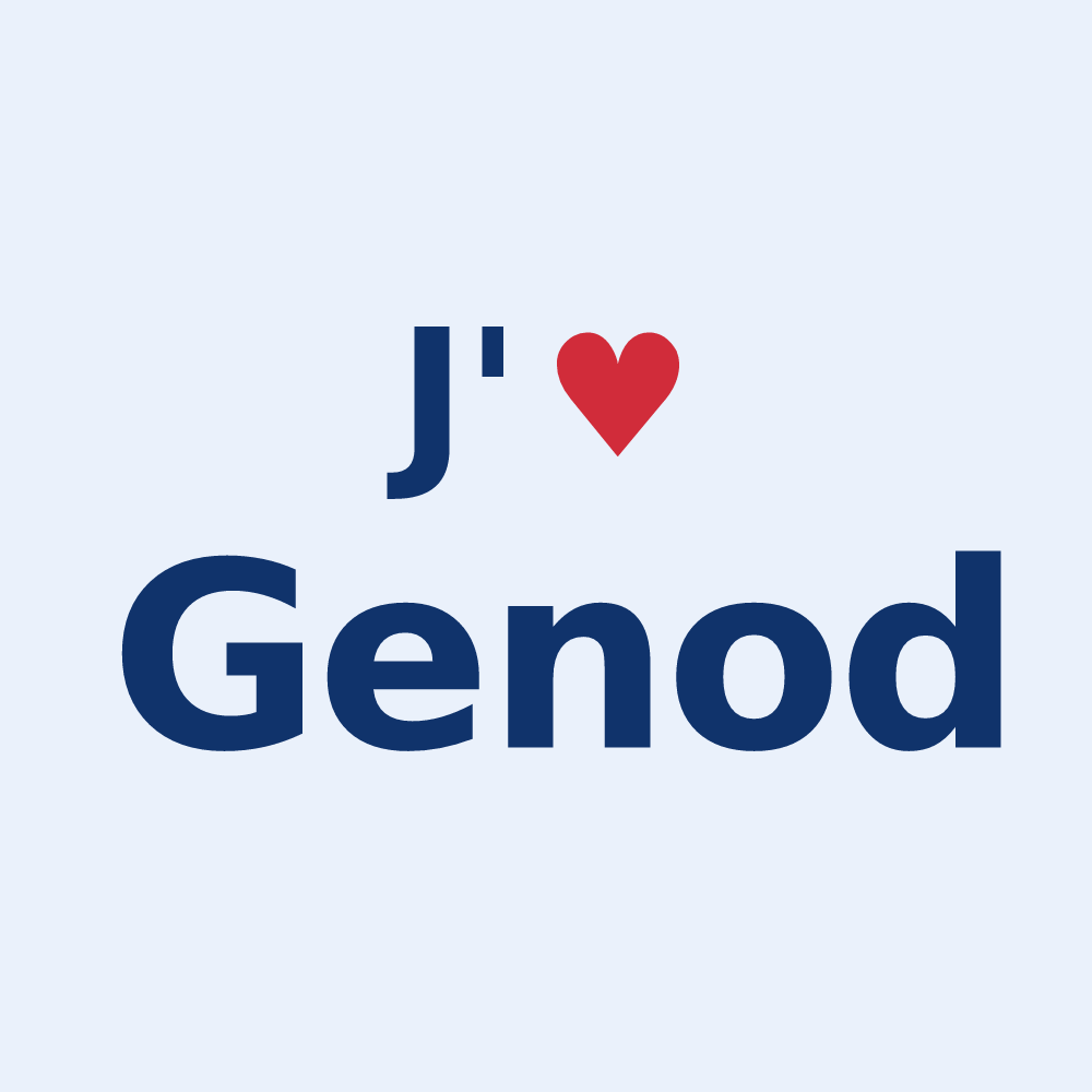Sticker personnalisé Genod — design J'aime Genod