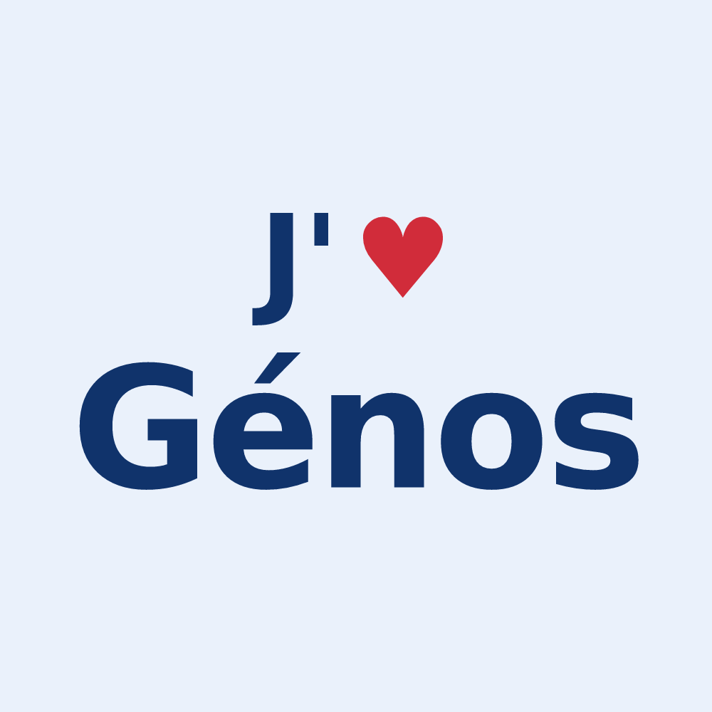 Sticker personnalisé Génos — design J'aime Génos