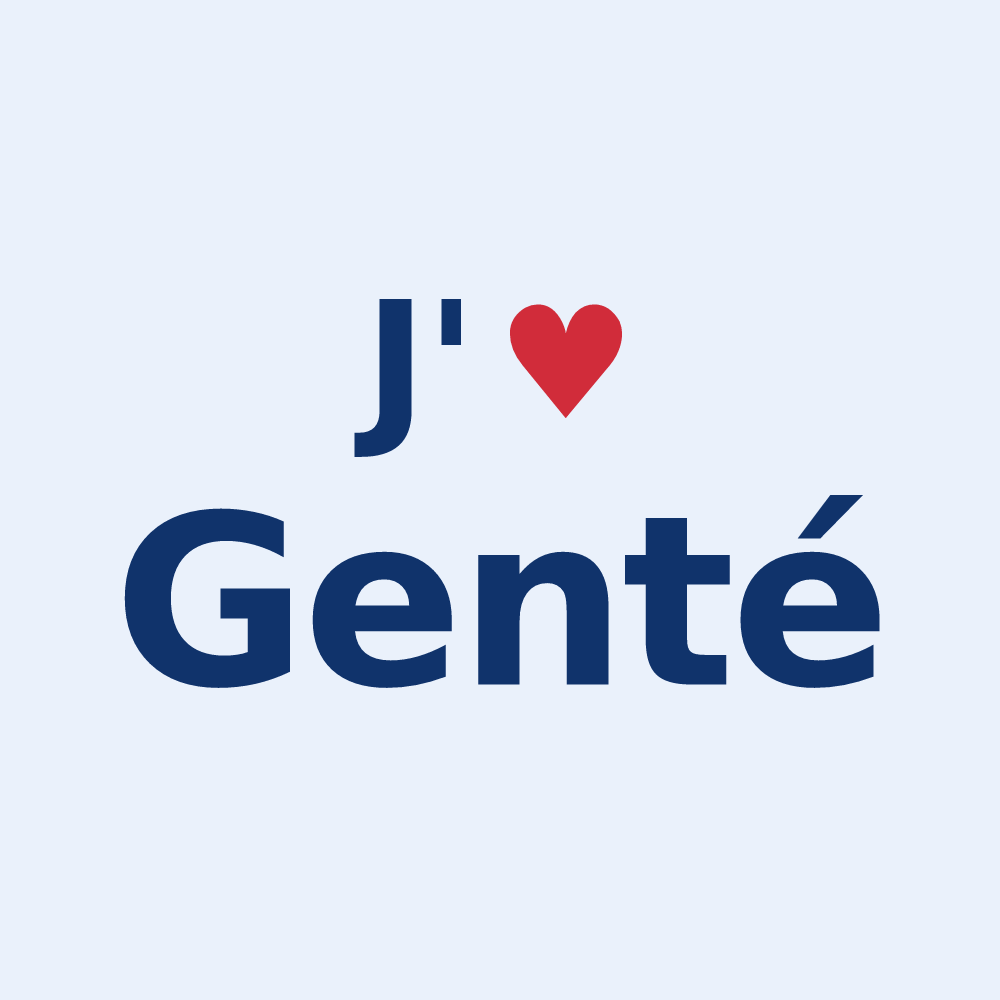 Sticker personnalisé Genté — design J'aime Genté