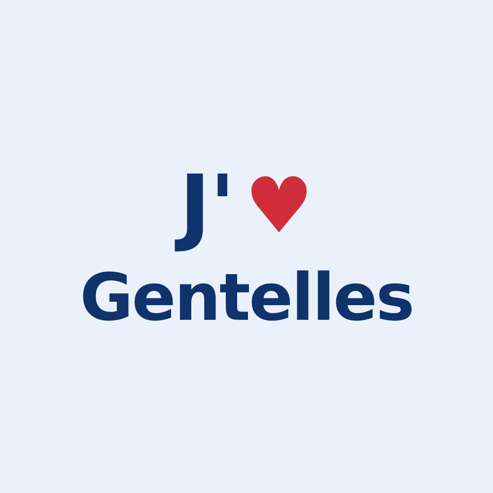 Sticker personnalisé Gentelles — design J'aime Gentelles