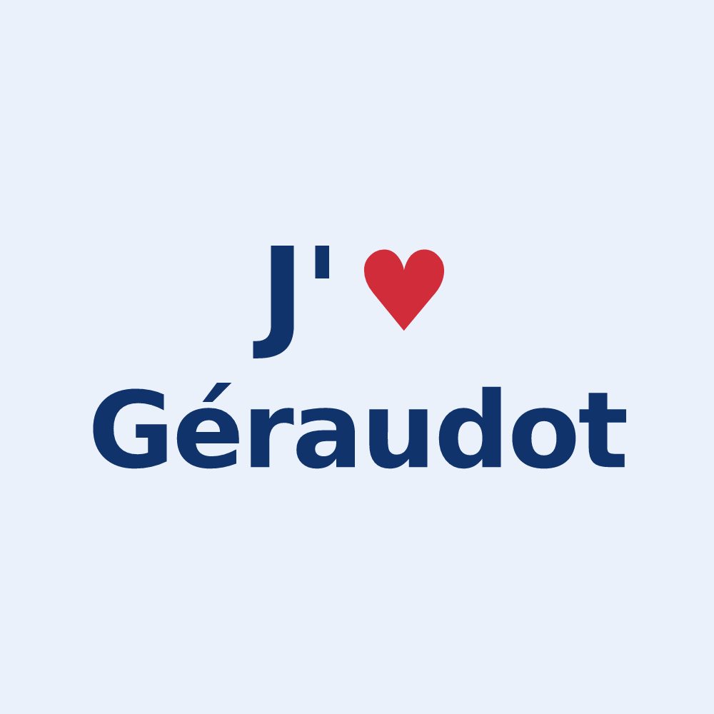 Sticker personnalisé Géraudot — design J'aime Géraudot
