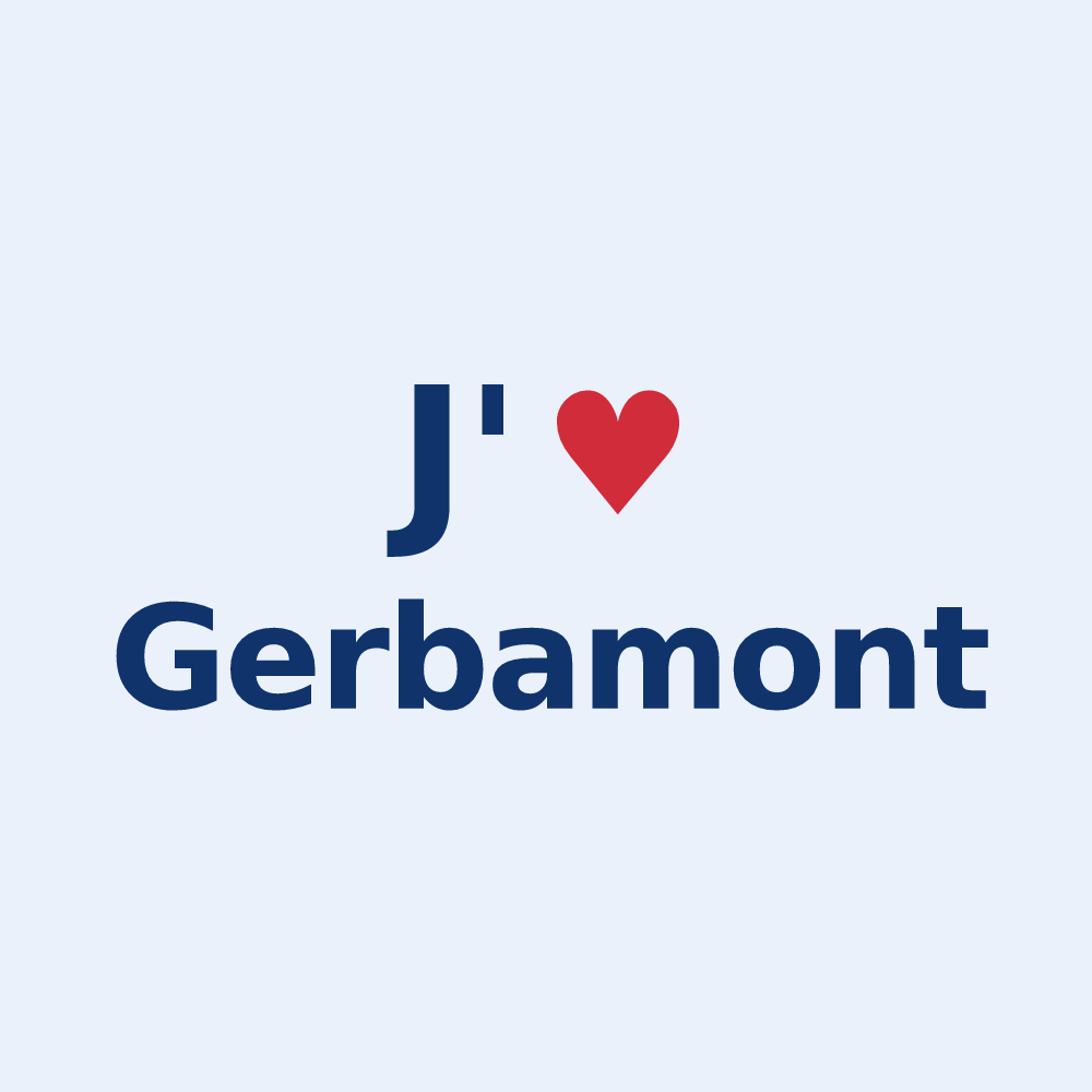 Sticker personnalisé Gerbamont — design « J'aime Gerbamont » imprimé sur le sticker