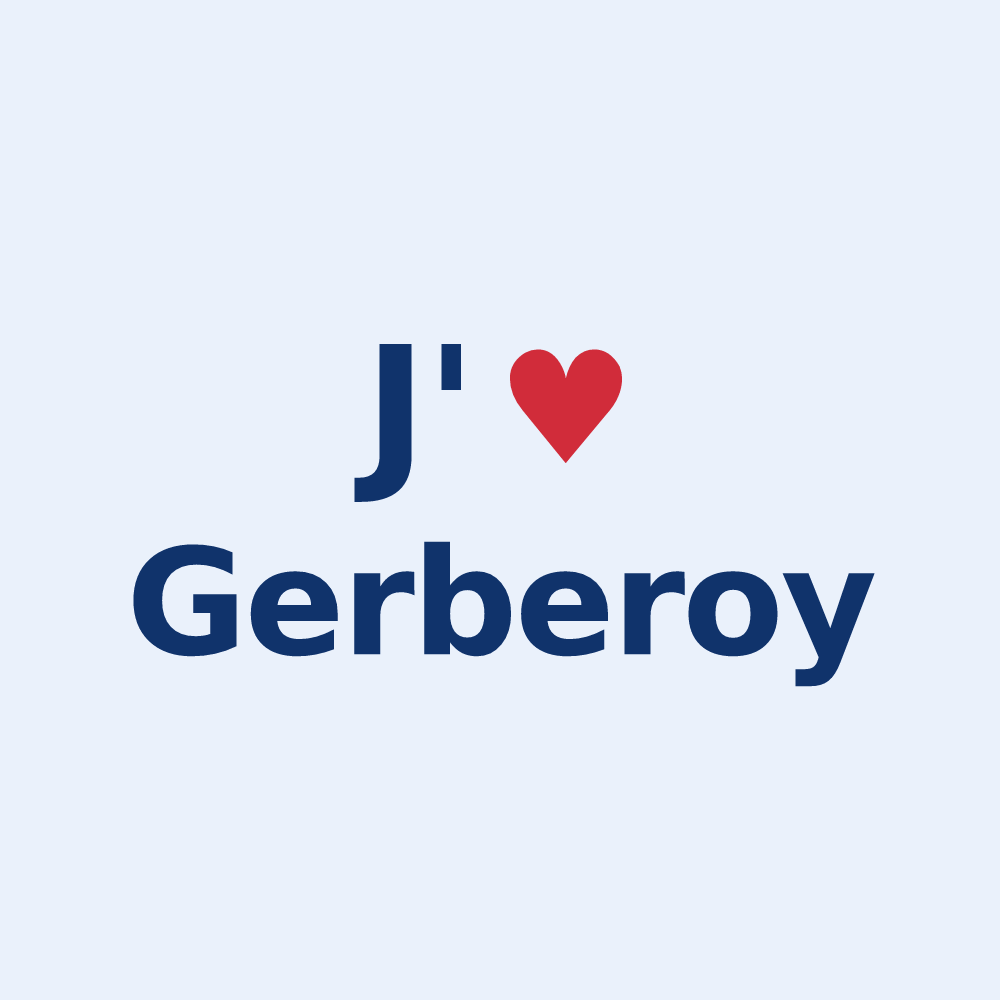Sticker personnalisé Gerberoy — design J'aime Gerberoy