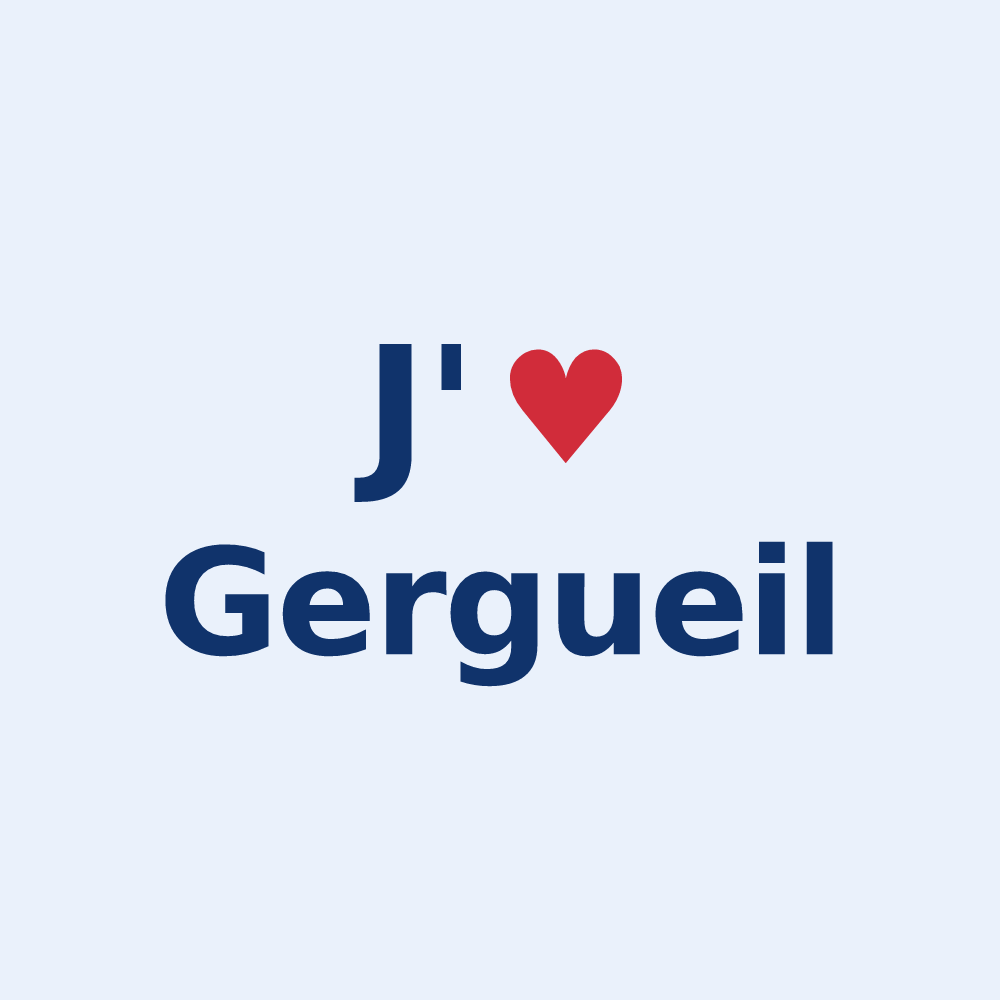 Sticker personnalisé Gergueil — design J'aime Gergueil