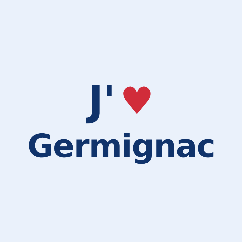 Sticker personnalisé Germignac — design J'aime Germignac
