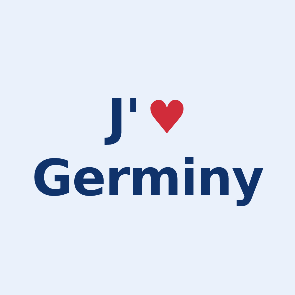 Sticker personnalisé Germiny — design « J'aime Germiny » imprimé sur le sticker
