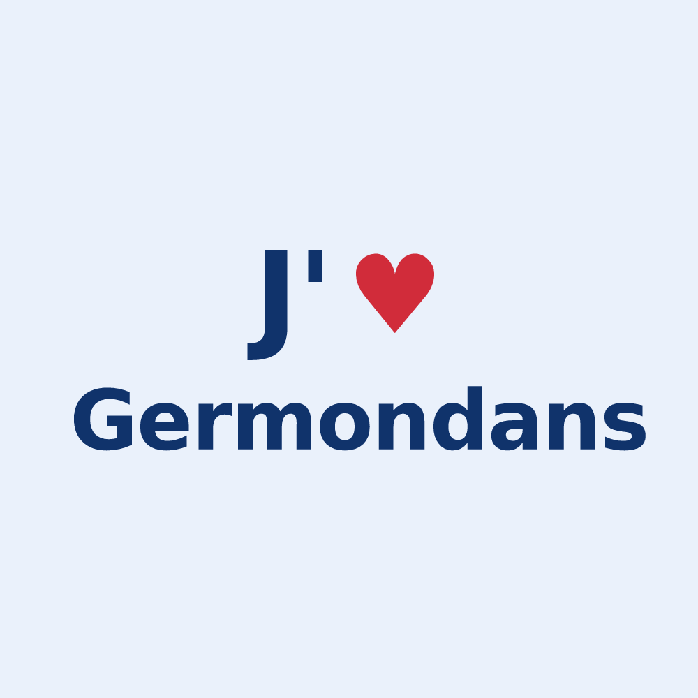 Sticker personnalisé Germondans — design J'aime Germondans