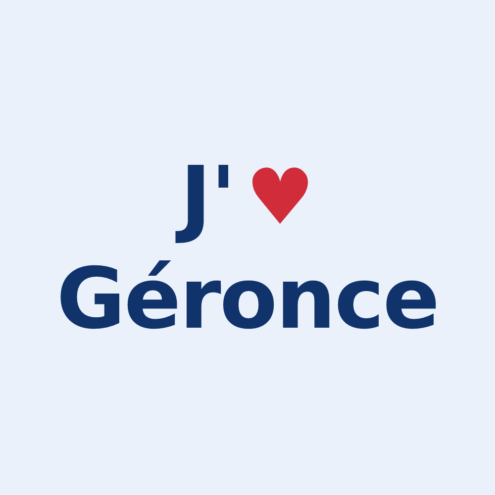 Sticker personnalisé Géronce — design J'aime Géronce