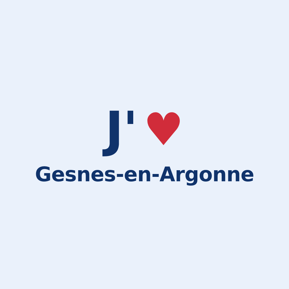 Sticker personnalisé Gesnes-en-Argonne — design « J'aime Gesnes-en-Argonne » imprimé sur le sticker