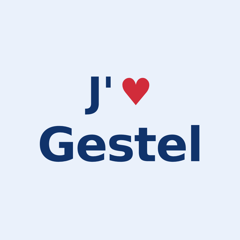 Sticker personnalisé Gestel — design J'aime Gestel
