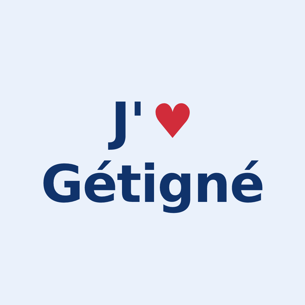 Sticker personnalisé Gétigné — design J'aime Gétigné