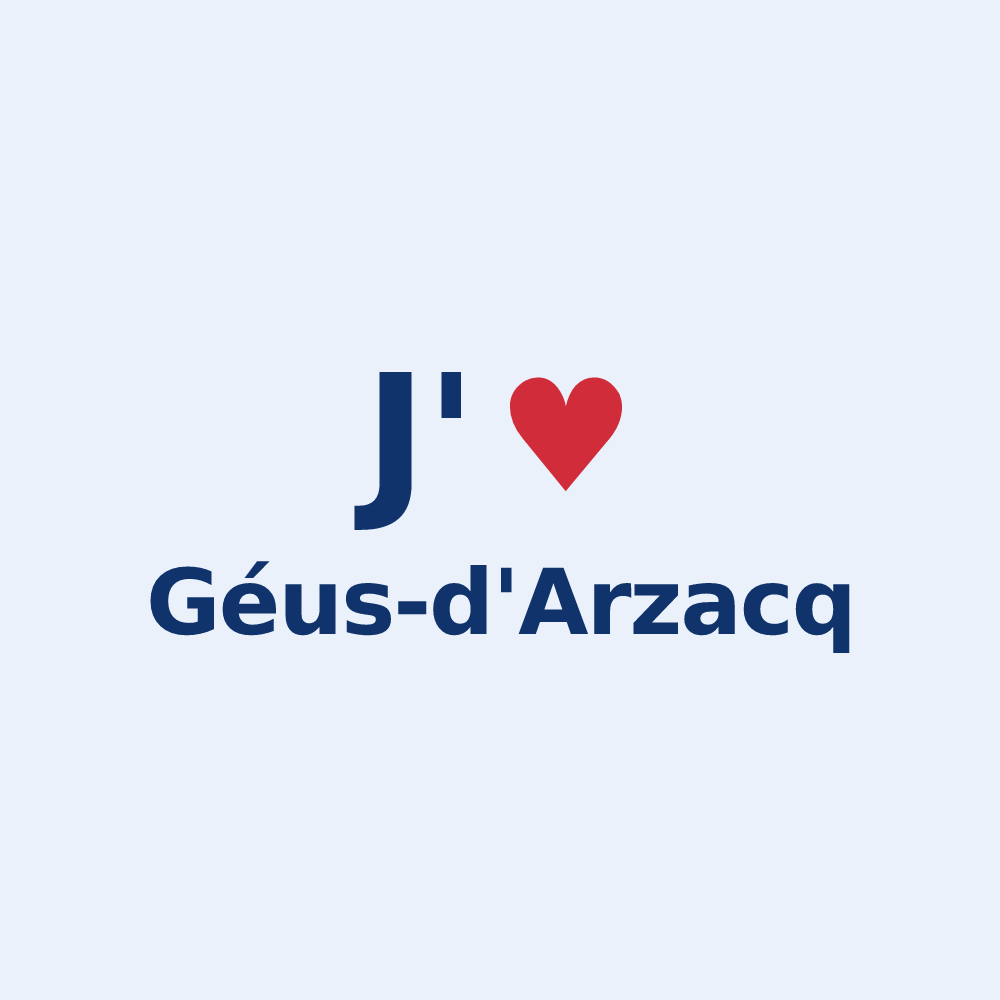 Sticker personnalisé Géus-d'Arzacq — design J'aime Géus-d'Arzacq