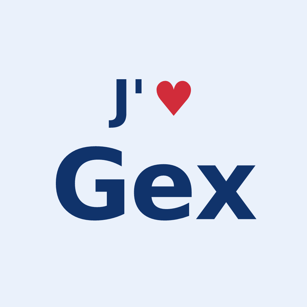 Sticker personnalisé Gex — design J'aime Gex