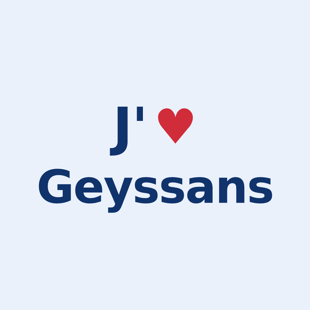 Sticker personnalisé Geyssans — design J'aime Geyssans