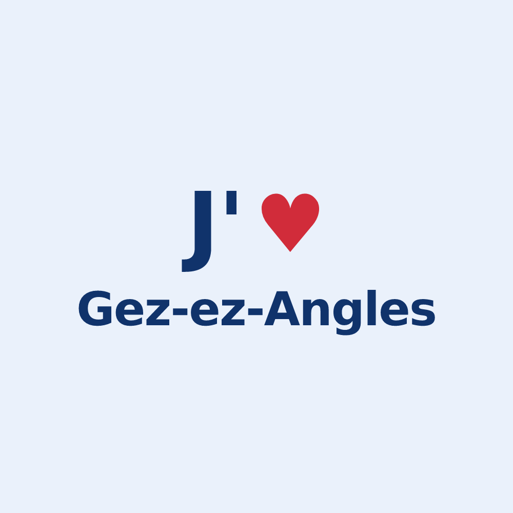 Sticker personnalisé Gez-ez-Angles — design J'aime Gez-ez-Angles