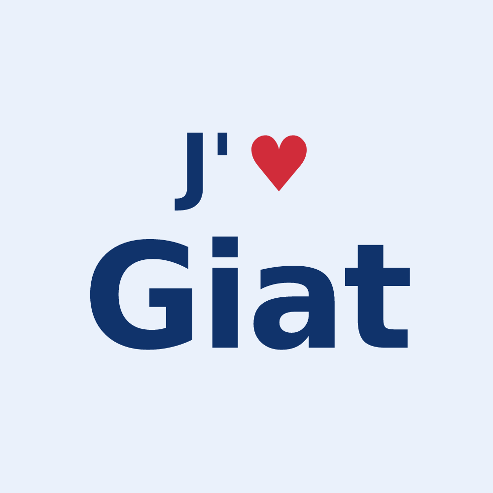 Sticker personnalisé Giat — design J'aime Giat