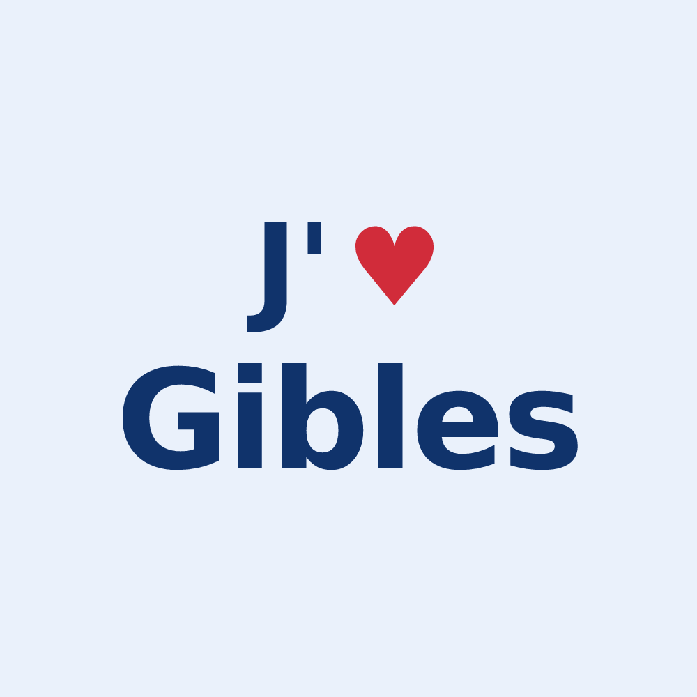 Sticker personnalisé Gibles — design J'aime Gibles