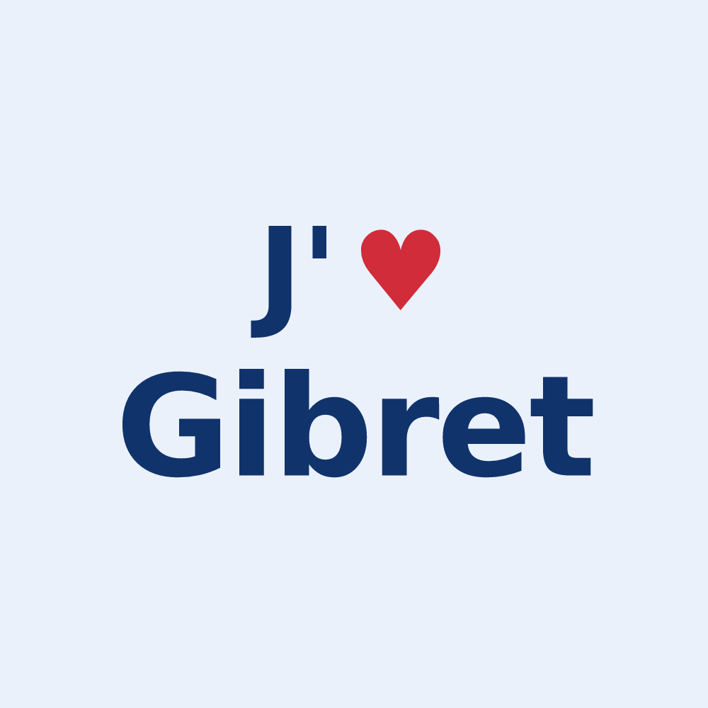 Sticker personnalisé Gibret — design J'aime Gibret