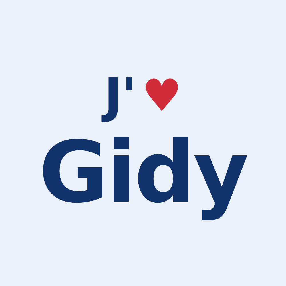 Sticker personnalisé Gidy — design J'aime Gidy