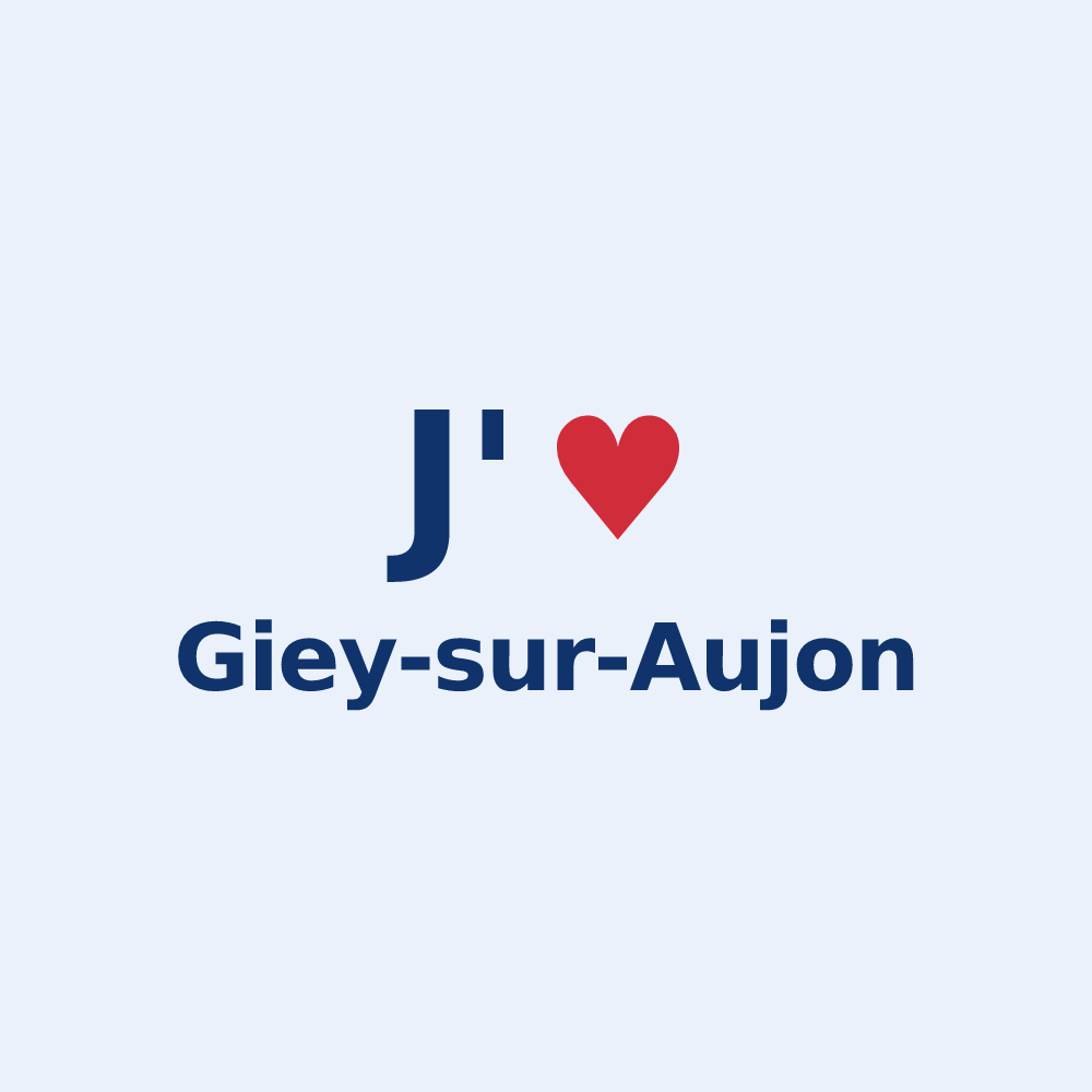 Sticker personnalisé Giey-sur-Aujon — design « J'aime Giey-sur-Aujon » imprimé sur le sticker