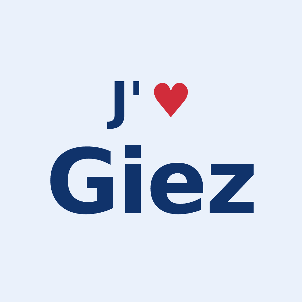 Sticker personnalisé Giez — design J'aime Giez